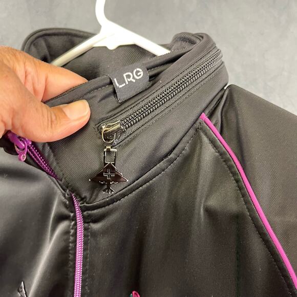 LRG Lifted Research Group Full Zip Jacket Streetwear 90's Track Mock Neck NN-06 - Picture 14 of 16